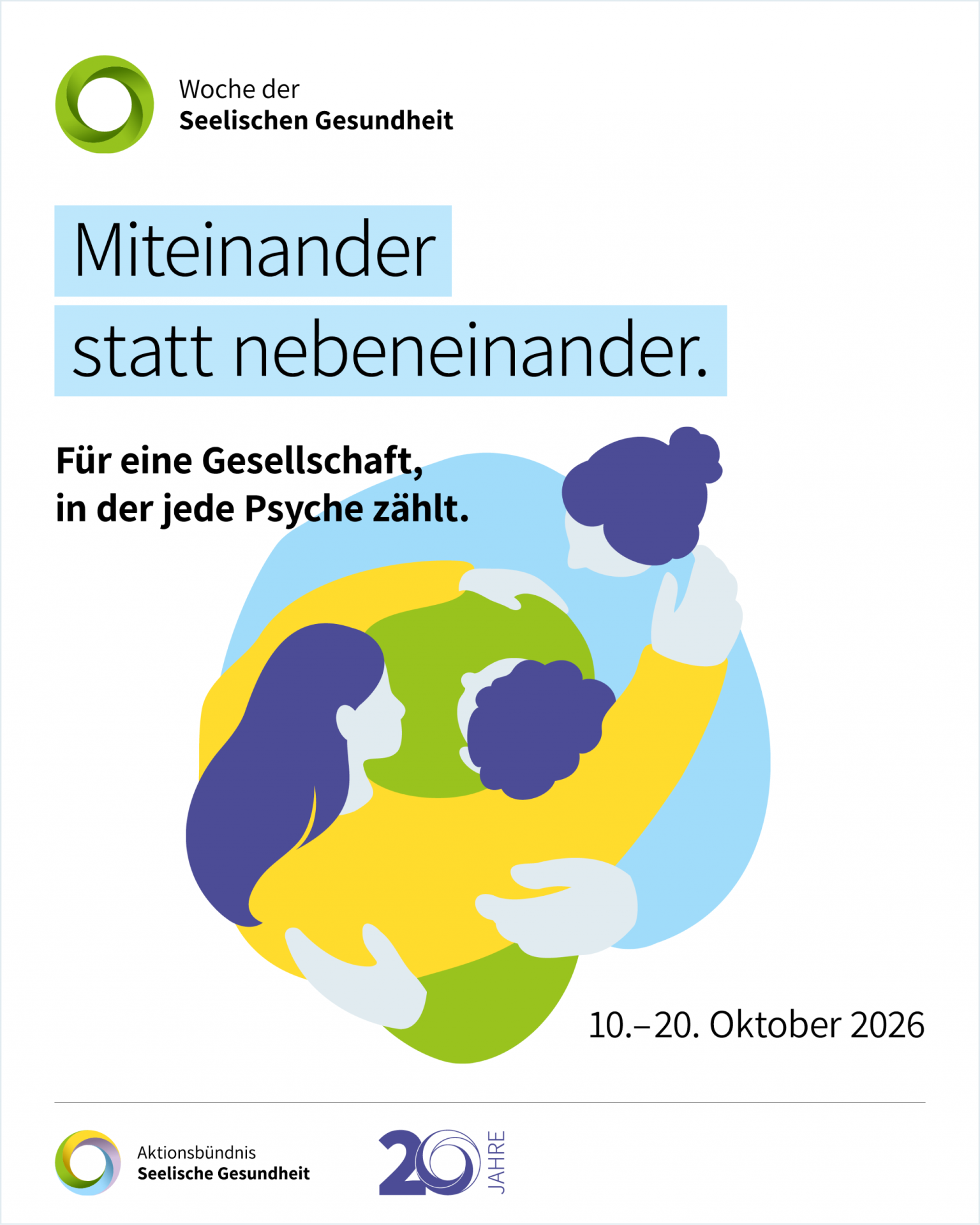 Poster mit grafischen Menschen, Motto und Logo der Aktionswoche